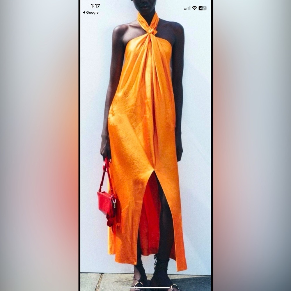 Zara Woman Collection Orange
Jacquard Halter boho Dress NWT party resort 189$